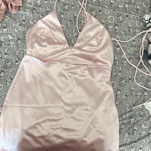 Lucy in the Sky Princess Satin Luxe Set in Light Pink